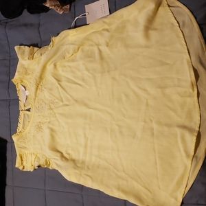 NWT Lauren Conrad Yellow Blouse Top Sz Medium